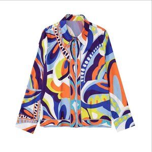Zara Multicolor Abstract Blouse